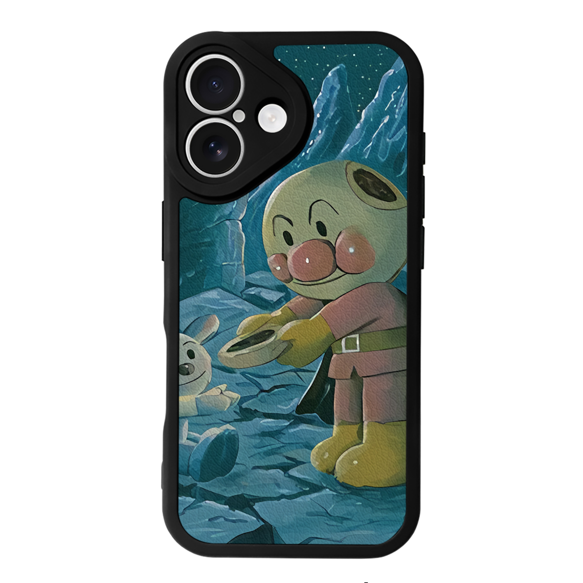 （画像用） アンパンマン Anpanman 【iPhone 16シリーズ対応】シリコンスマホケース（レザー調） 材質：シリコン